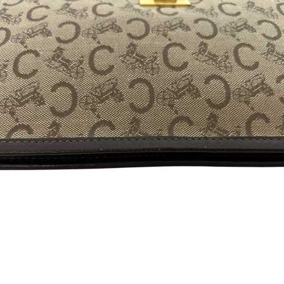 Celine clutch bag ec-24121 beige brown C Macadam canvas leather CELINE metal ... - Picture 5 of 11